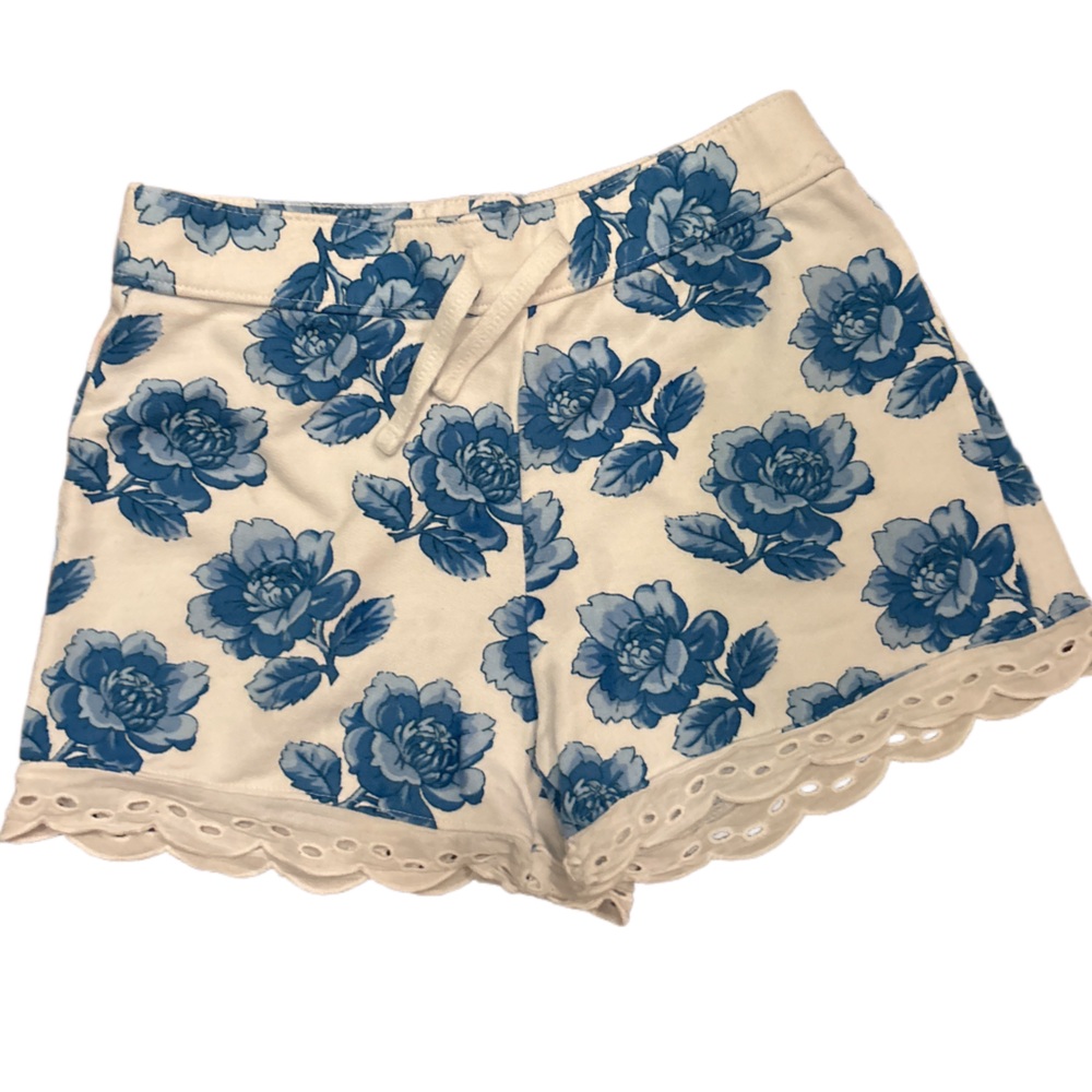 Janie and Jack Short White with Blue Floral